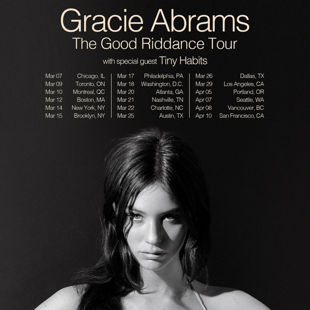 Gracie Abrams announces her debut album 'Good Riddance' alongside the release of 'Where do we go now' and her 'The Good Riddance Tour'